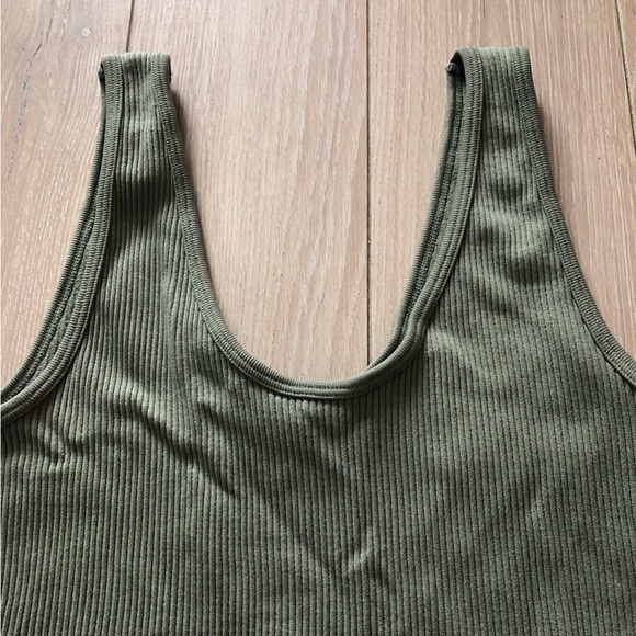 Zara Olive Green Ribbed Bodysuit Size M-L - Picture 5 of 8